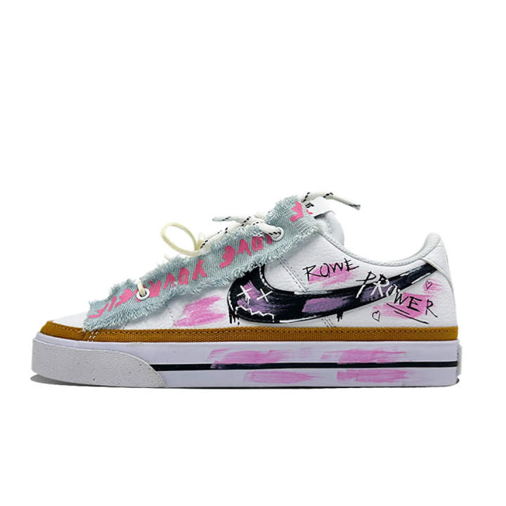 Nike Nike Court Legacy Aphasia Lightweight Low top Skateboard Shoes Unisex Pink White