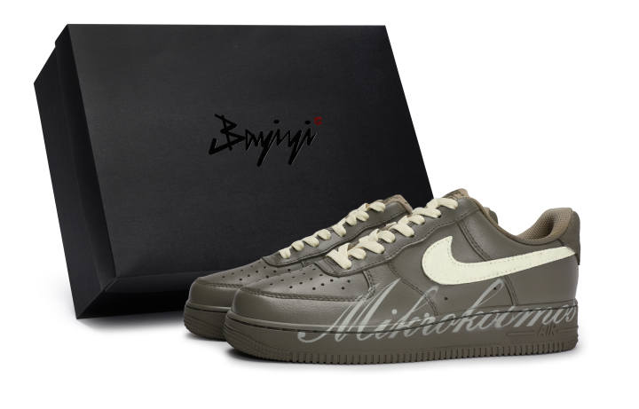 Nike Nike Air Force 1 Slip Resistant Low top Skateboard Shoes Unisex Beige Coffee