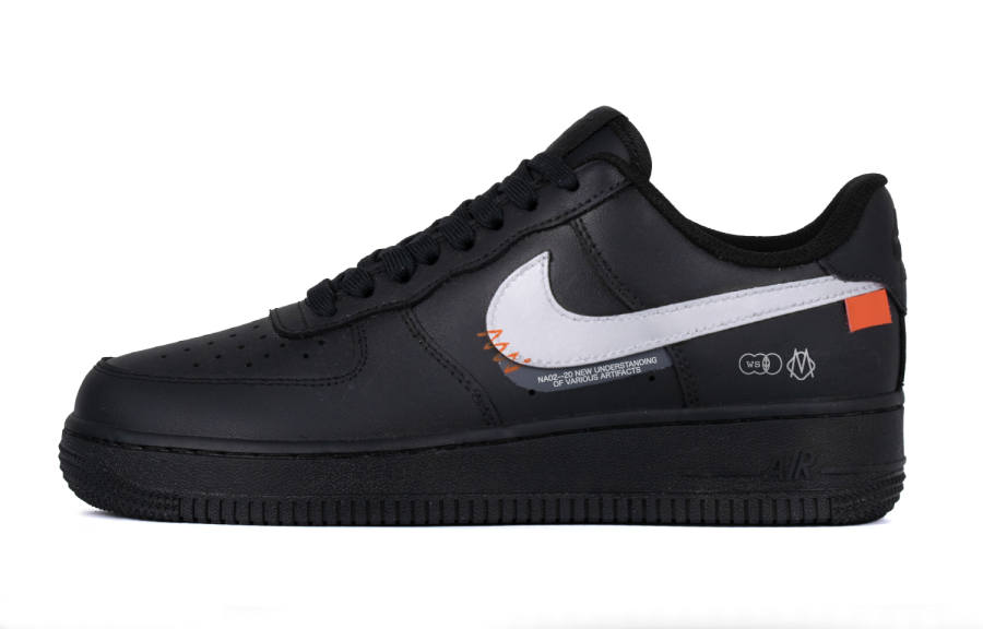 Nike Nike Air Force 1 Liquid Silver Abrasion Resistant Low top Skateboard Shoes Women's Black Silver