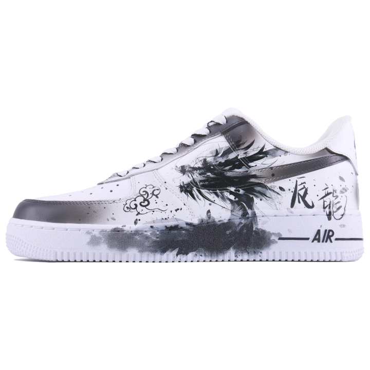 Nike Nike Air Force 1 Dragon Lucky SDS Abrasion Resistant Low top Skateboard Shoes Men's White Black