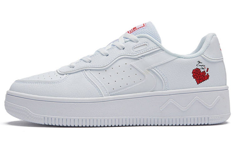 361° Mesh, Synthetic Leather Slip Resistant, Lightweight, And Breathable Low top Skateboard Shoes Women's White Red