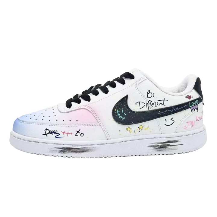 Nike Nike Court Vision 1 Graffiti Declaration Abrasion Resistant Low top Skateboard Shoes Unisex