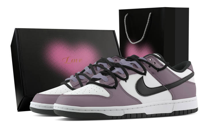 Nike Nike Dunk Starlight Lavender, Heart Box Abrasion Resistant Low top Skateboard Shoes Unisex Purple