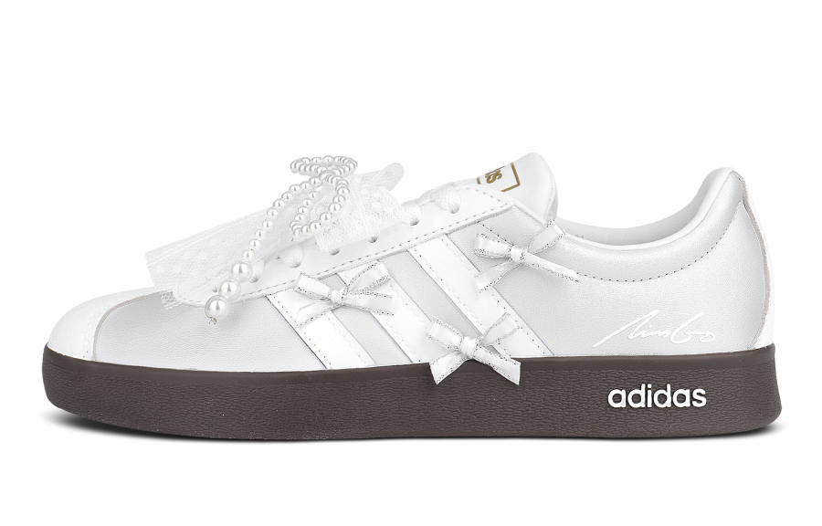 Adidas Adidas VL COURT 2.0 Abrasion Resistant Abrasion Resistant Low top Skateboard Shoes Unisex White Silver