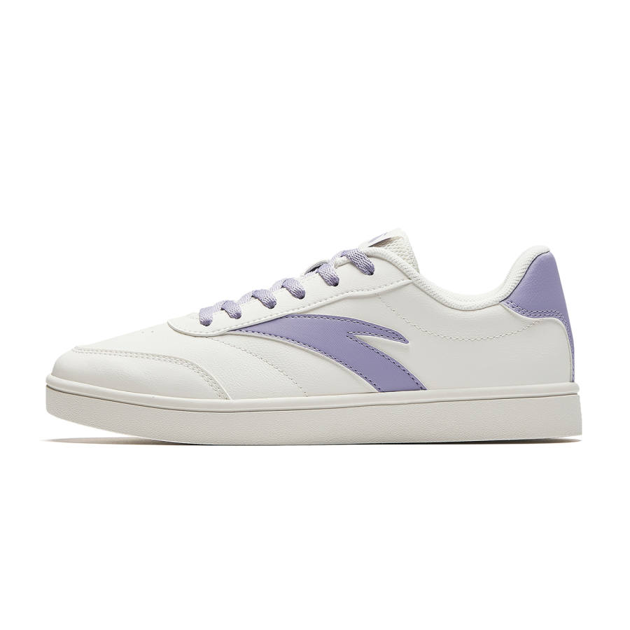 Anta Active Low Top Skateboard Shoes Women's Ivory White/Poplar Catkin Purple