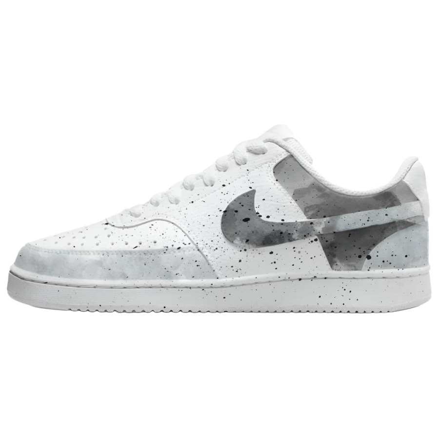 Nike Nike Court Vision 1 Wisowap Jianghu Mo Ke Leather Abrasion Resistant Low top Skateboard Shoes Unisex Black White