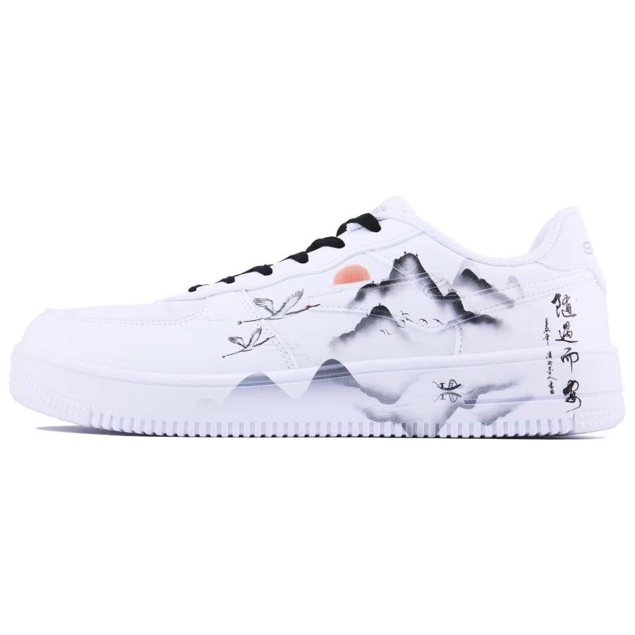 Erke Abrasion Resistant Breathable Abrasion Resistant Breathable Low top Skateboard Shoes Men's White