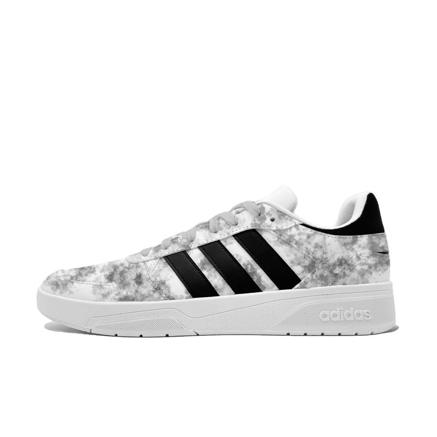 Adidas Neo Courtbeat Trace Of Ink Gray Abrasion Resistant Low top Skateboard Shoes Unisex Gray