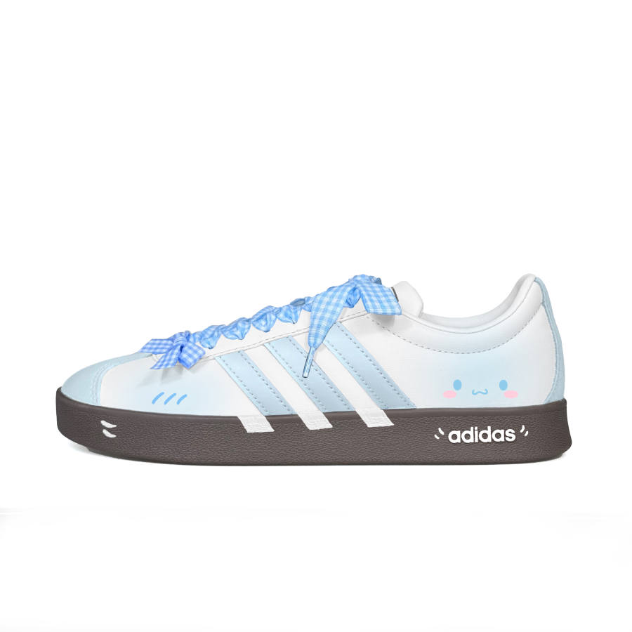Adidas Adidas VL COURT 2.0 Milk Blue Puppy Abrasion Resistant Low top Skateboard Shoes Unisex Blue White