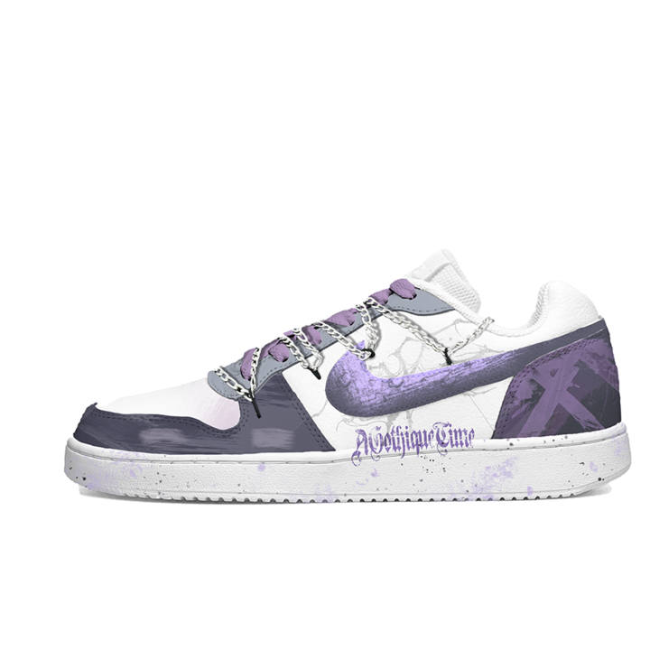 Nike Nike EBERNON WuJie, Poison Strain Slip Resistant Slip Resistant Low top Skateboard Shoes Unisex Purple White