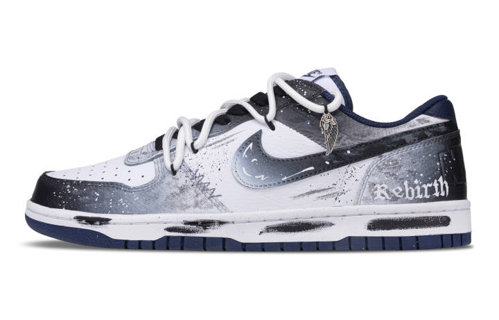 Nike Nike Big Rebirth Cushioning, Wear Resistant Low top Skateboard Shoes Unisex Black White