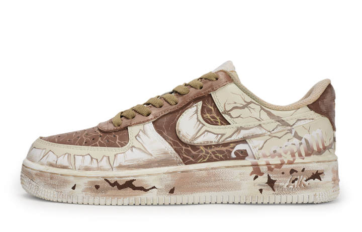 Nike Nike Air Force 1 Slip Resistant Abrasion Resistant Low top Skateboard Shoes Unisex Brown