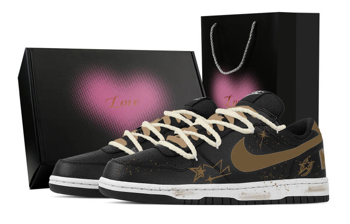 Nike Nike Big Butterscotch, Heart Box Abrasion Resistant Breathable Low top Skateboard Shoes Men's Black Brown