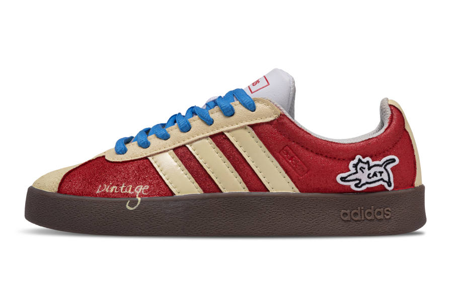 Adidas Adidas VL COURT 2.0 Funi Meowth Holmes Leather Cushioning, Wear Resistant Low top Skateboard Shoes Unisex Red