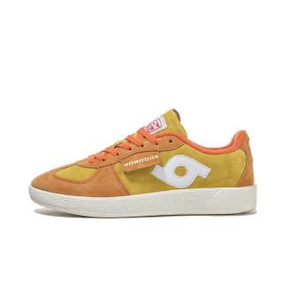 HOMDOON Slip Resistant Abrasion Resistant Low top Skateboard Shoes Unisex Orange Yellow