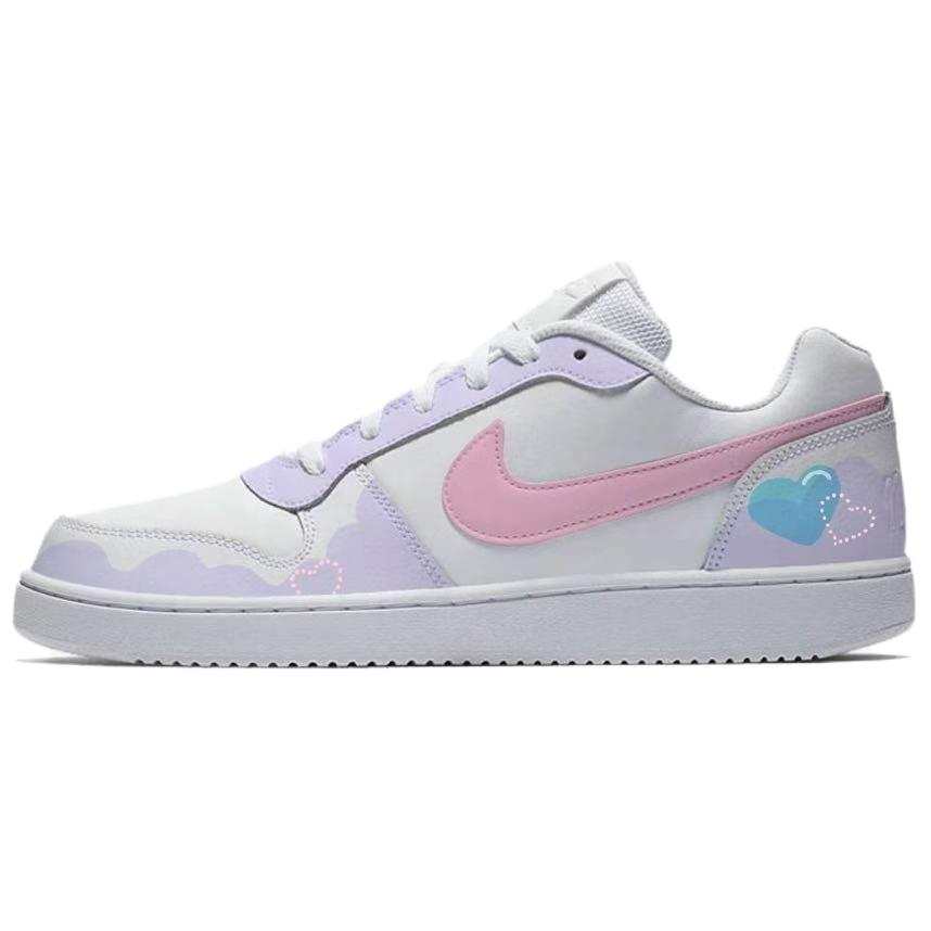 Nike Nike EBERNON Cloud Synthetic Leather Abrasion Resistant Low top Skateboard Shoes Unisex Light Purple