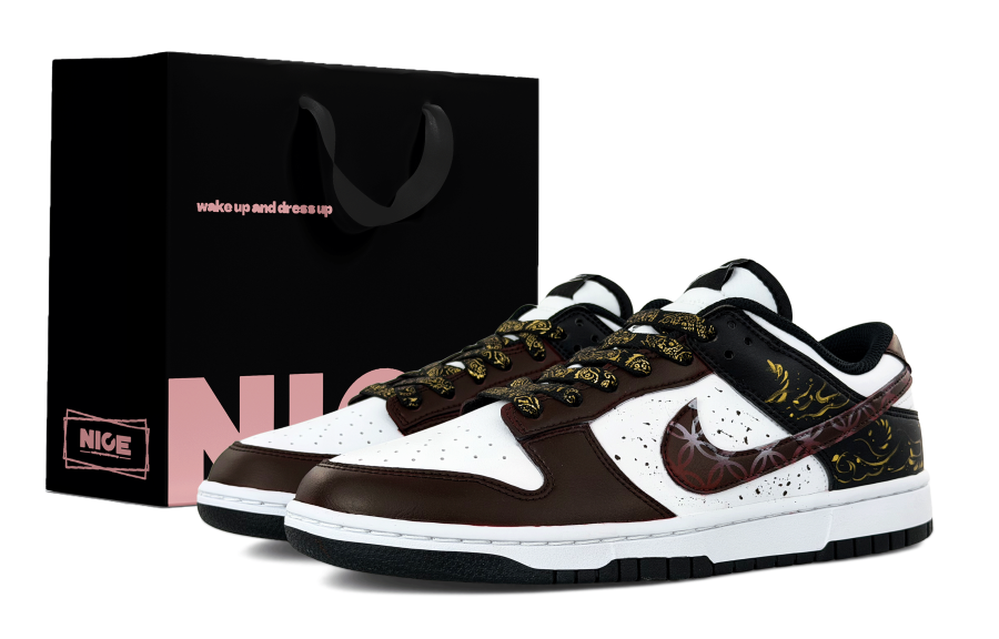 Nike Nike Dunk Shopping Bag, Ink Gilded, Premium Niche, Trendy Fashion, Versatile Casual Leather Abrasion Resistant Low top