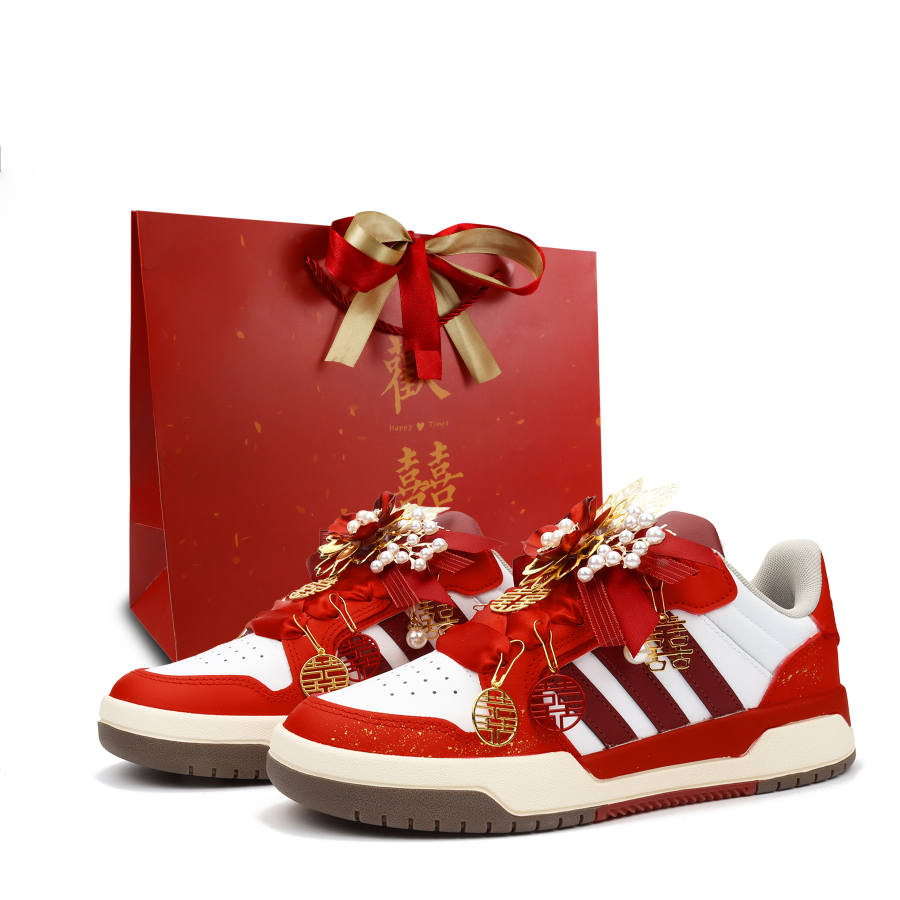 Adidas Neo Entrap Happiness Fulfillment Height Increasing Low top Skateboard Shoes Unisex Red