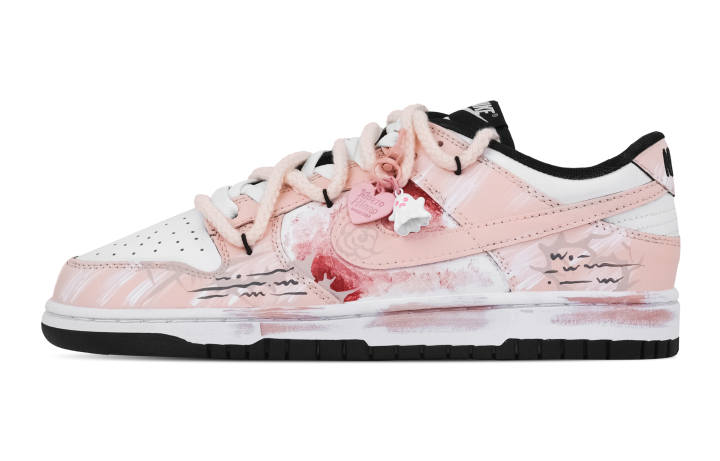 Nike Nike Dunk Rose Love Confession Abrasion Resistant Low top Skateboard Shoes Unisex Pink