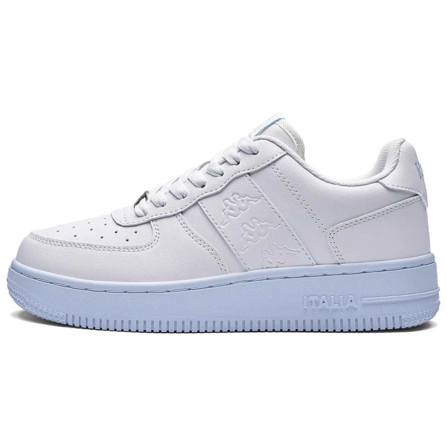 Kappa OG1 Back to Back Slip Resistant Abrasion Resistant Low top Skateboard Shoes Women's Classic White Bio Blue