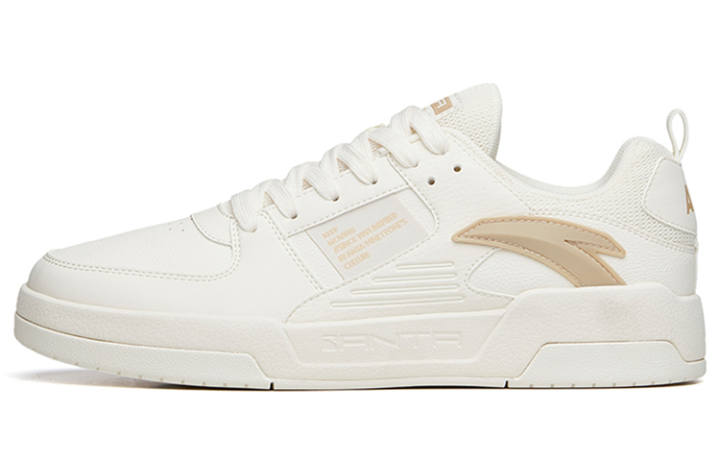 ANTA Anta Life Collection Slip Resistant Abrasion Resistant Low top Skateboard Shoes Men's White Brown