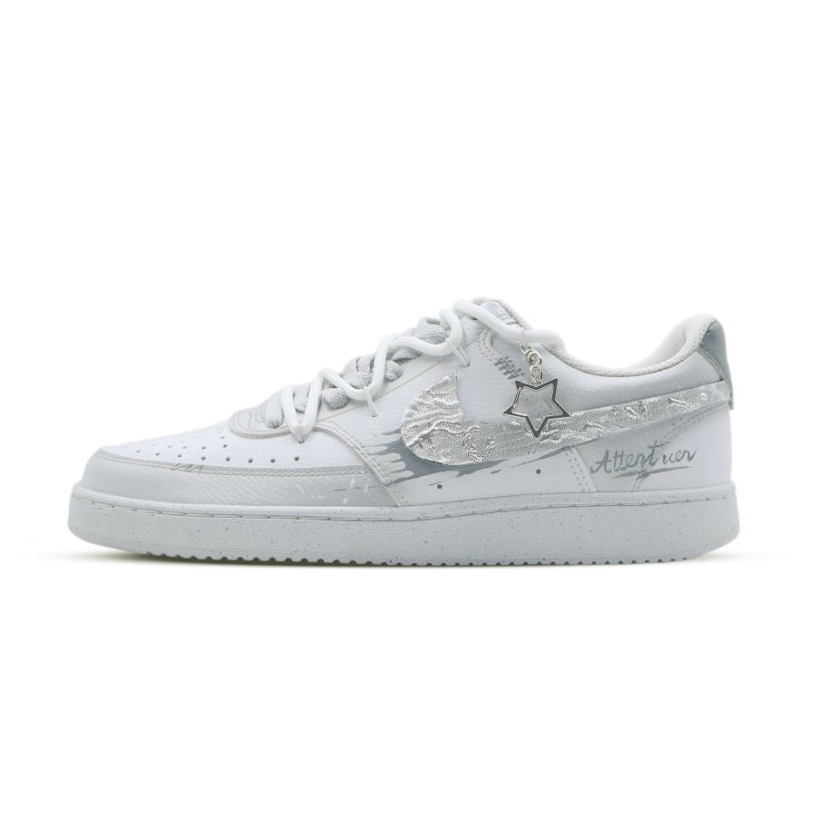 Nike Nike Court Vision 1 Gray Answer Low top Skateboard Shoes Men's Gray White