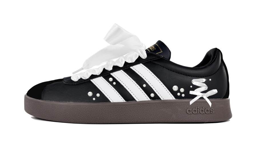 Adidas Adidas VL COURT 2.0 Slip Resistant Abrasion Resistant Low top Skateboard Shoes Unisex Black