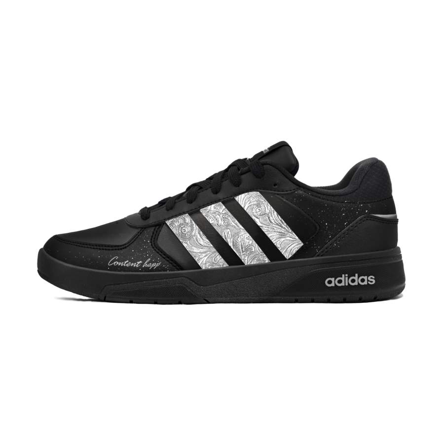 Adidas Neo Courtbeat Silver Knight Abrasion Resistant Lightweight Low top Skateboard Shoes Unisex Black Silver