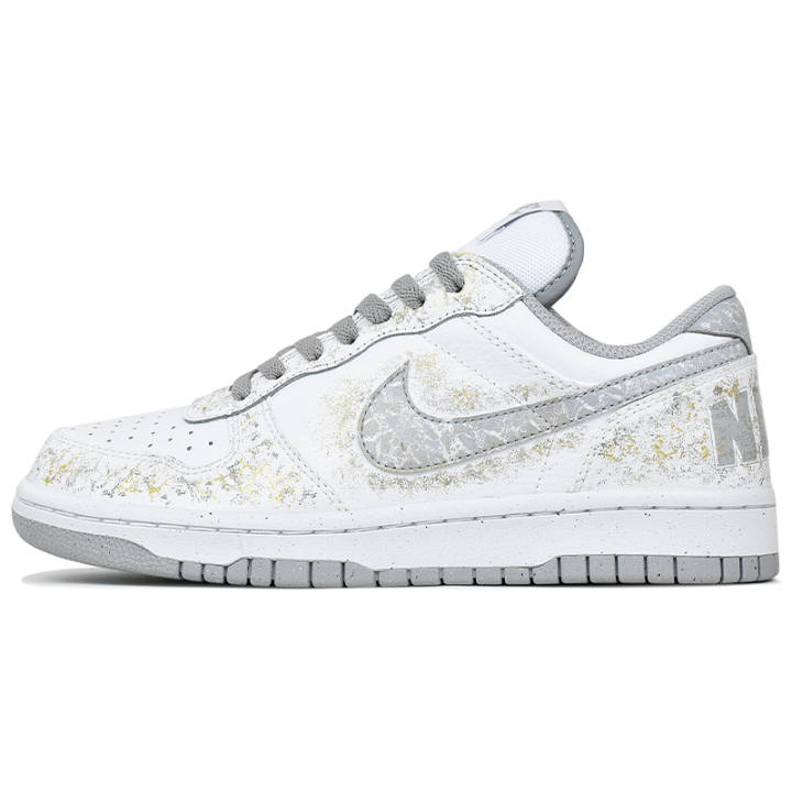Nike Nike Big Wear resistant And Lightweight Low top Skateboard Shoes Men's Gray White