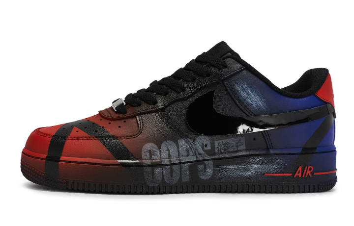 Nike Nike Air Force 1 Walking Planet, Alarm Lights Low top Skateboard Shoes Unisex Black Blue Red