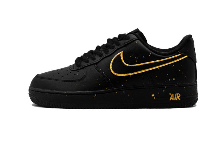 Nike Nike Air Force 1 Black Warrior, Minimalist, Black Shadow Golden Wing Abrasion Resistant Low top Skateboard Shoes Unisex