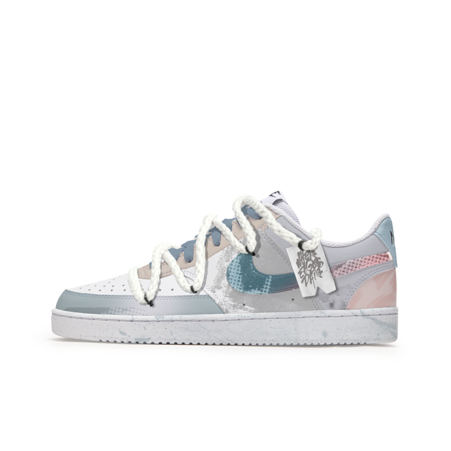 Nike Nike Court Vision 1 Slip Resistant Abrasion Resistant Low top Skateboard Shoes Men's Blue Gray