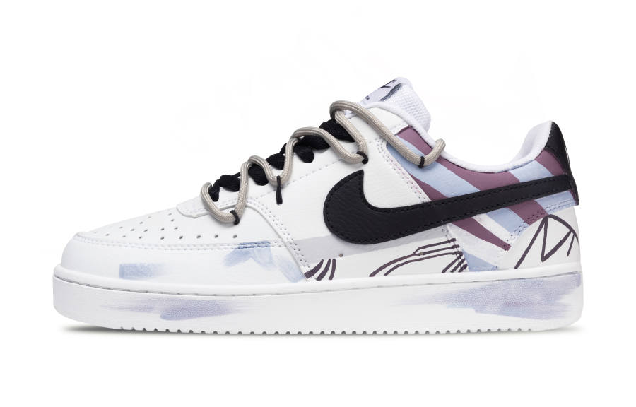 Nike Nike Court Vision 1 Shadow Purple Realm Abrasion Resistant Abrasion Resistant Low top Skateboard Shoes Men's White