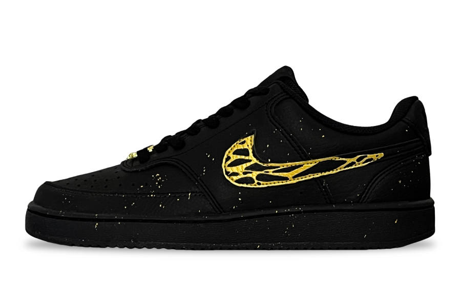 Nike Nike Court Vision Low Black Gold Breaking Cocoon Abrasion Resistant Low top Skateboard Shoes Men's Gold