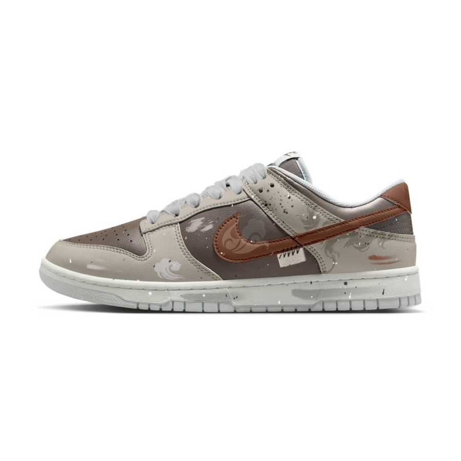 Nike Nike Dunk Abrasion Resistant Low top Skateboard Shoes Unisex Gray Brown