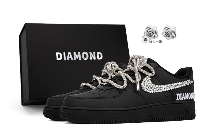 Nike Nike Air Force 1 Slip Resistant, Abrasion Resistant, Breathable Low top Skateboard Shoes Unisex Black Pink