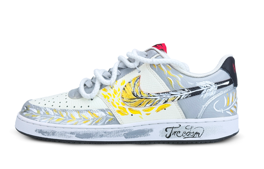Nike Nike Court Vision 1 Golden Wing Cushioning Low top Skateboard Shoes Men's Light Gray
