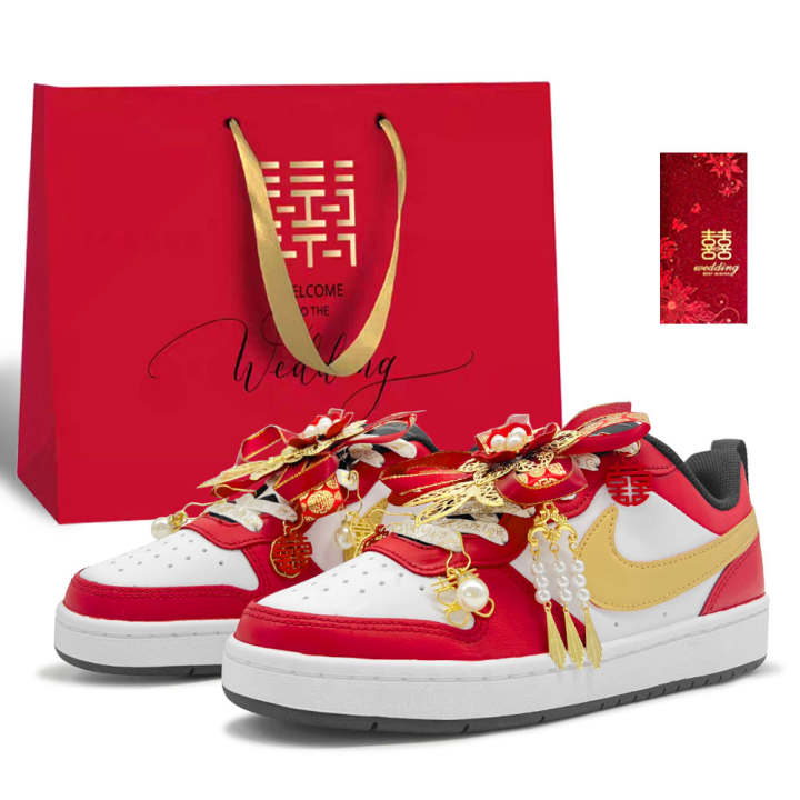 Nike Nike Court Borough Wedding Shoes Low top Skateboard Shoes Women's True Red
