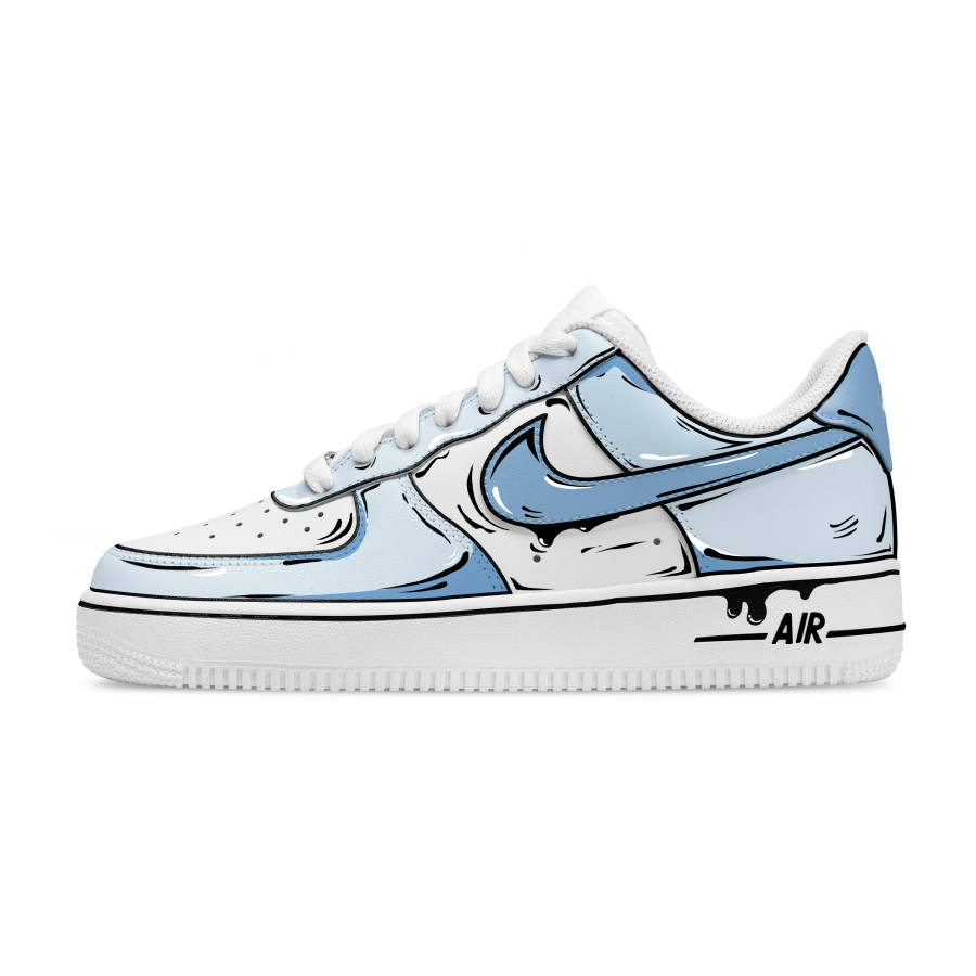 Nike Nike Air Force 1 Comic Sky Abrasion Resistant Low top Skateboard Shoes Unisex White Blue