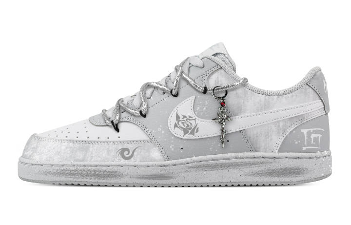 Nike Nike Court Vision Count Abrasion Resistant Low top Skateboard Shoes Men's White Gray