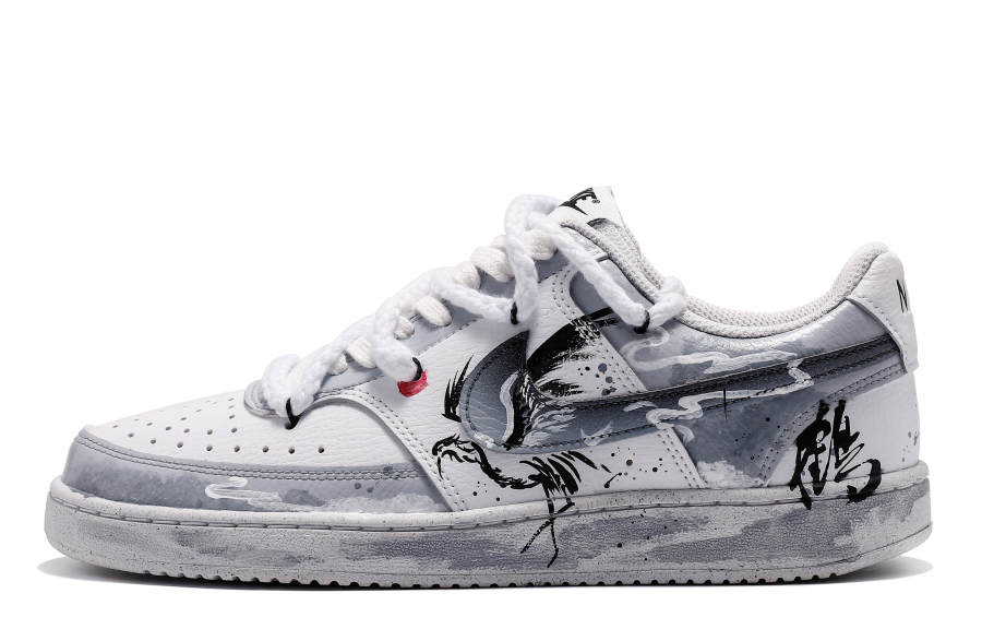 Nike Nike Court Vision 1 Slip Resistant Abrasion Resistant Low top Skateboard Shoes Men's White Gray