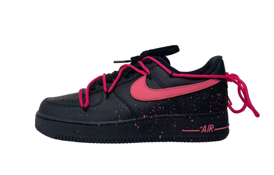Nike Nike Air Force 1 BLACKPINK Black Sweet Abrasion Resistant Low top Skateboard Shoes Unisex Black Pink