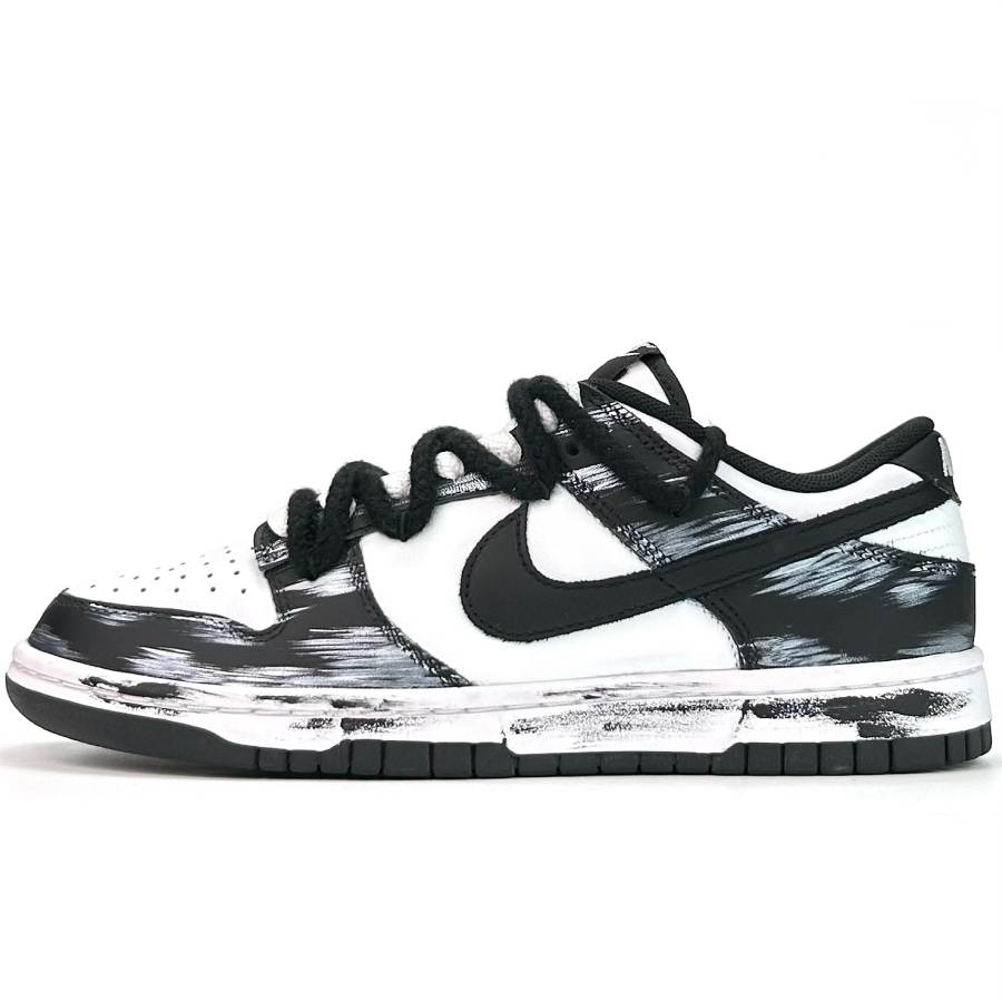 Nike Nike Dunk Cushioning, Wear Resistant Low top Skateboard Shoes Unisex Black White