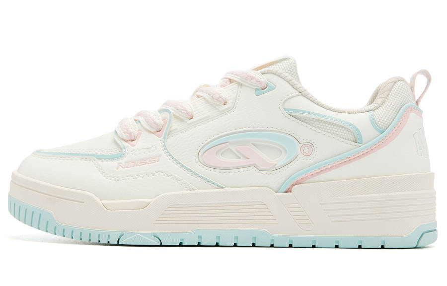 QIAODAN Qicheng 4.0 Skateboard Shoes Women's Low Top Ivory Frosted Pink