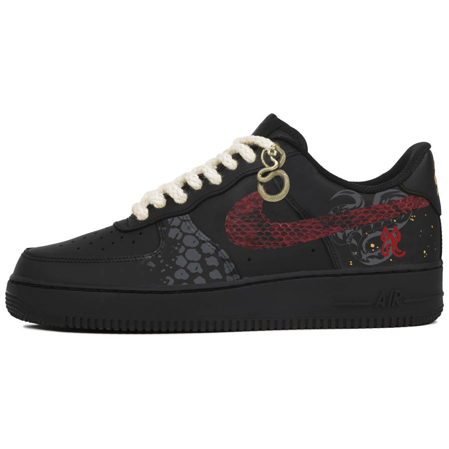 Nike Nike Air Force 1 Abrasion Resistant Low top Skateboard Shoes Unisex Black