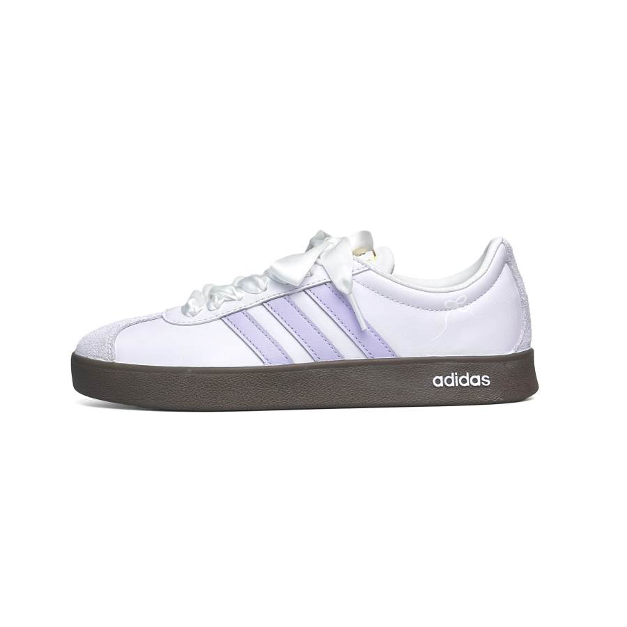 Adidas Adidas VL COURT 2.0 WAO Slip Resistant Abrasion Resistant Low top Skateboard Shoes Unisex White Purple