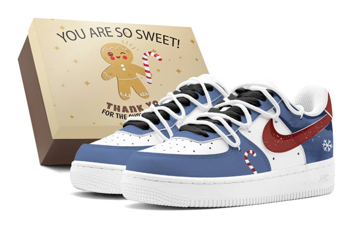 Nike Nike Air Force 1 Couple's, Winter Frost, Snowflake, Candy, Ambient, Fashion Versatile Low top Skateboard Shoes Unisex