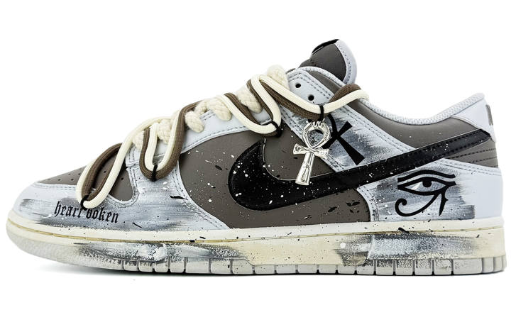 Nike Nike Dunk Heartfelt, God's Eye Coverage Cushioning Low top Skateboard Shoes Unisex Brown Gray