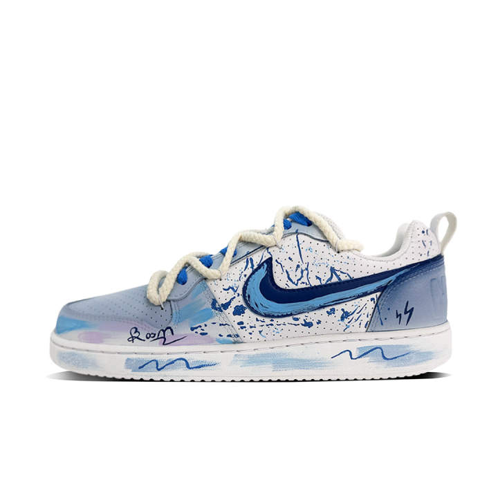 Nike Nike Court Borough Coverage Slip Resistant Abrasion Resistant Low top Skateboard Shoes Men's Sky Blue
