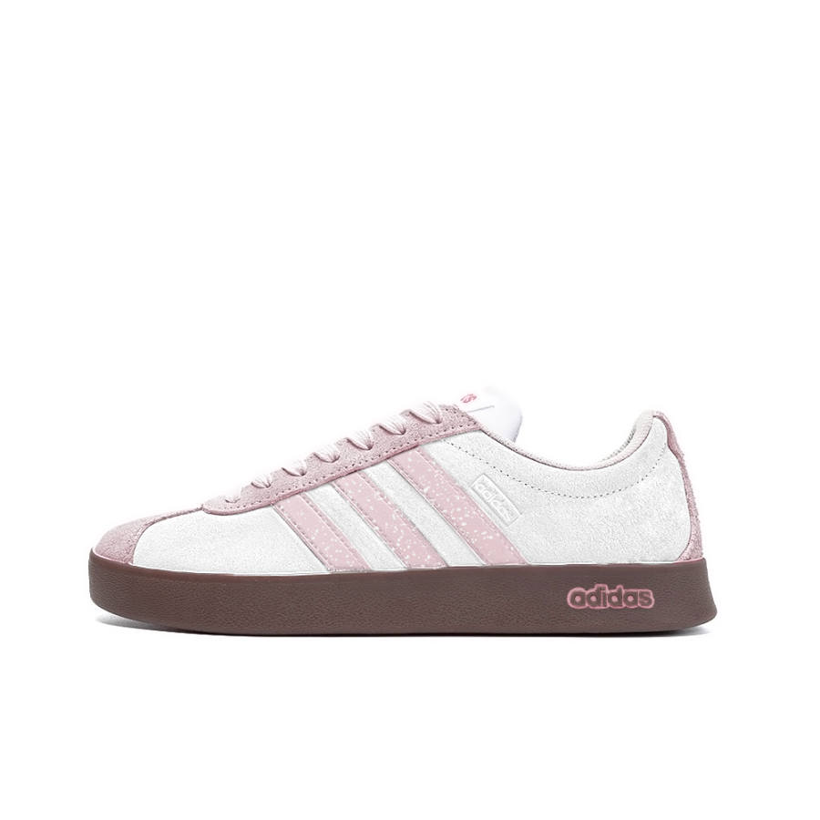 Adidas Neo VL Court Lifestyle Slip Resistant Abrasion Resistant Low top Skateboard Shoes Unisex Pink White